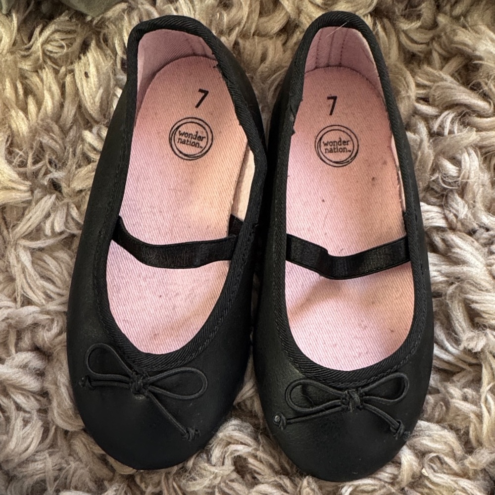 Wonder Nation Kids Black Dress Shoes